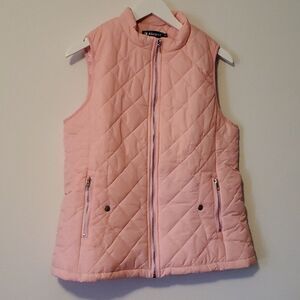 Allegra K Pink Puffer Vest Sz L